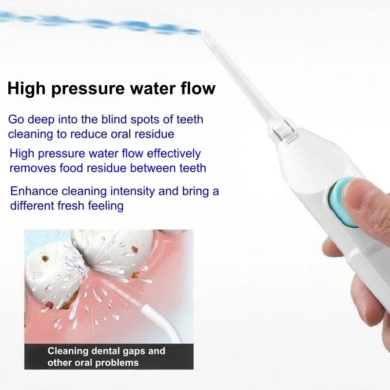 Portable High Pressure Oral Irrigator Household Dental Floss Manual Water Toothpick for Teeth Cleaning