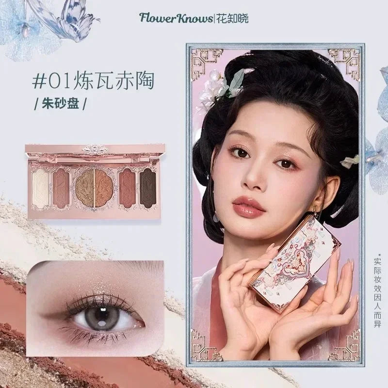 Flower Knows Series Shell Strawberry Angel Moonlight Mermaid Jewel Eyeshadow Palette 5 Colors Pearlescent Mashed Potatoes