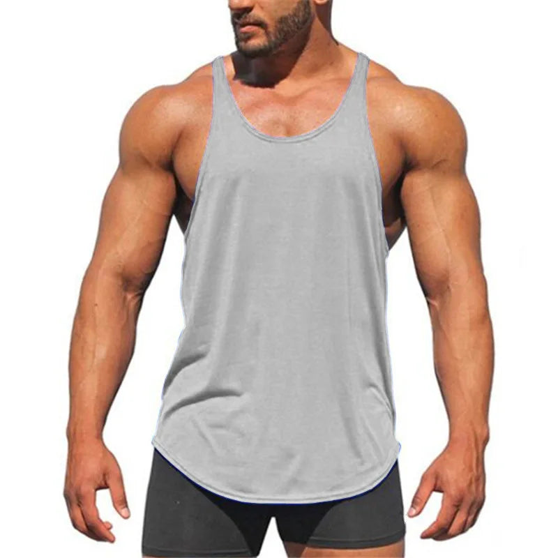100% Cotton Bodybuilding Jogger Gym Singlet Training Bodybuilding Tank Top Vest Shirt Sleeveless Fitness Cotton Shirt For Men