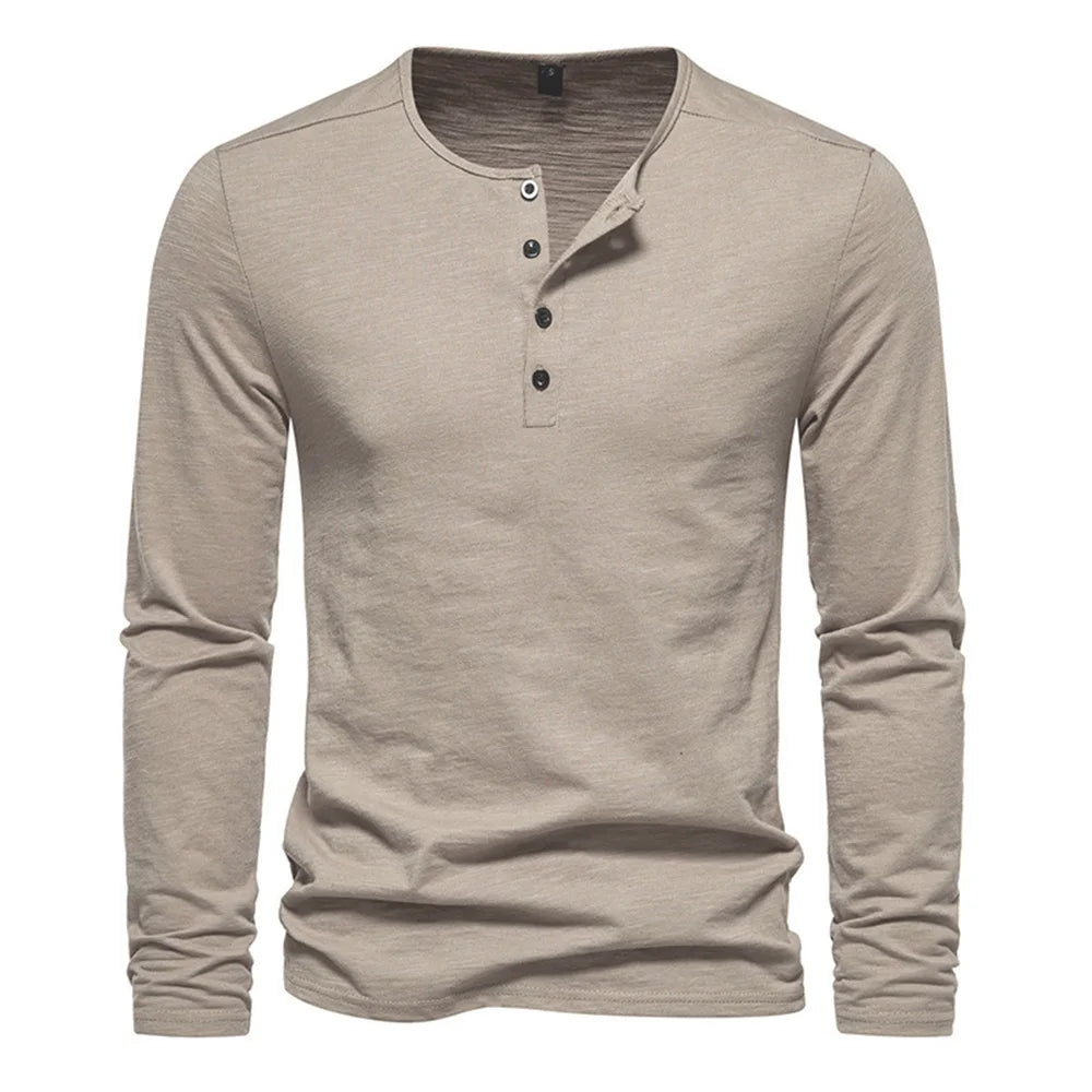 King Billion Men's Cotton Long Sleeve Shirt – Lightweight Slim Fit Casual Tee