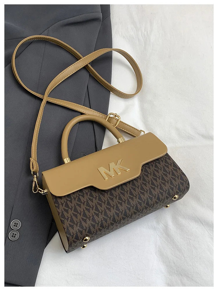 Michael Kors women's fashionable crossbody single shoulder handbag MK classic letter multifunctional small square bag