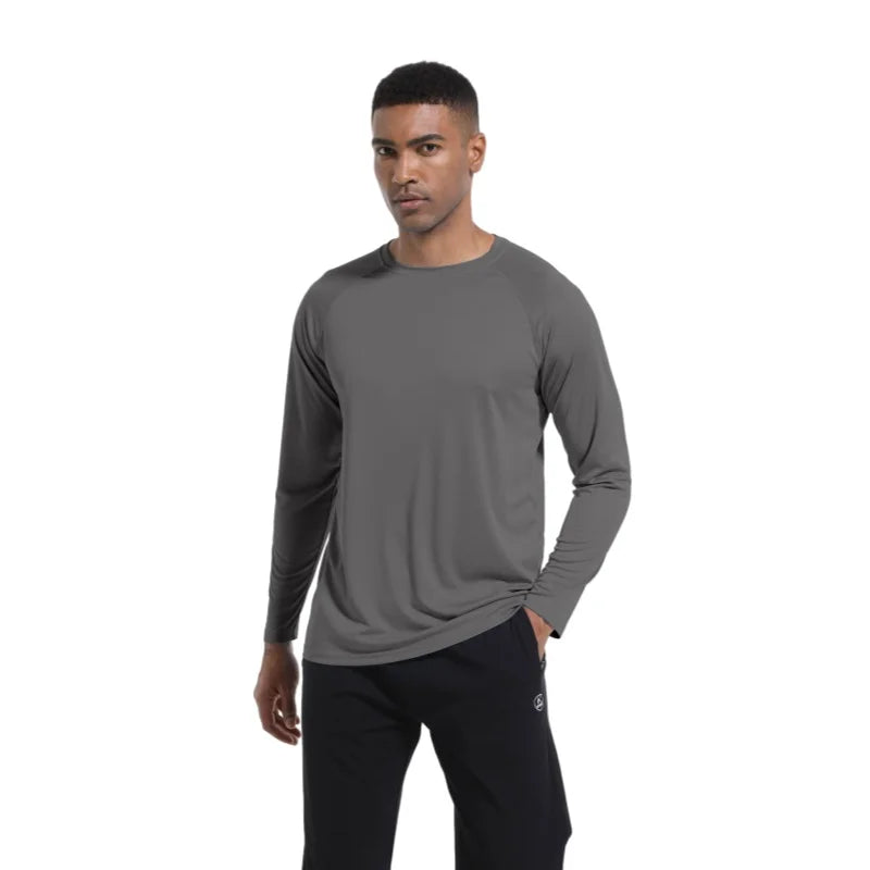Men Long Sleeve t-Shirt Upf 50+ Sun Protection Shirts Tops Breathable Hiking Fishing t-Shirts Casual Tees Man Clothes Streetwear