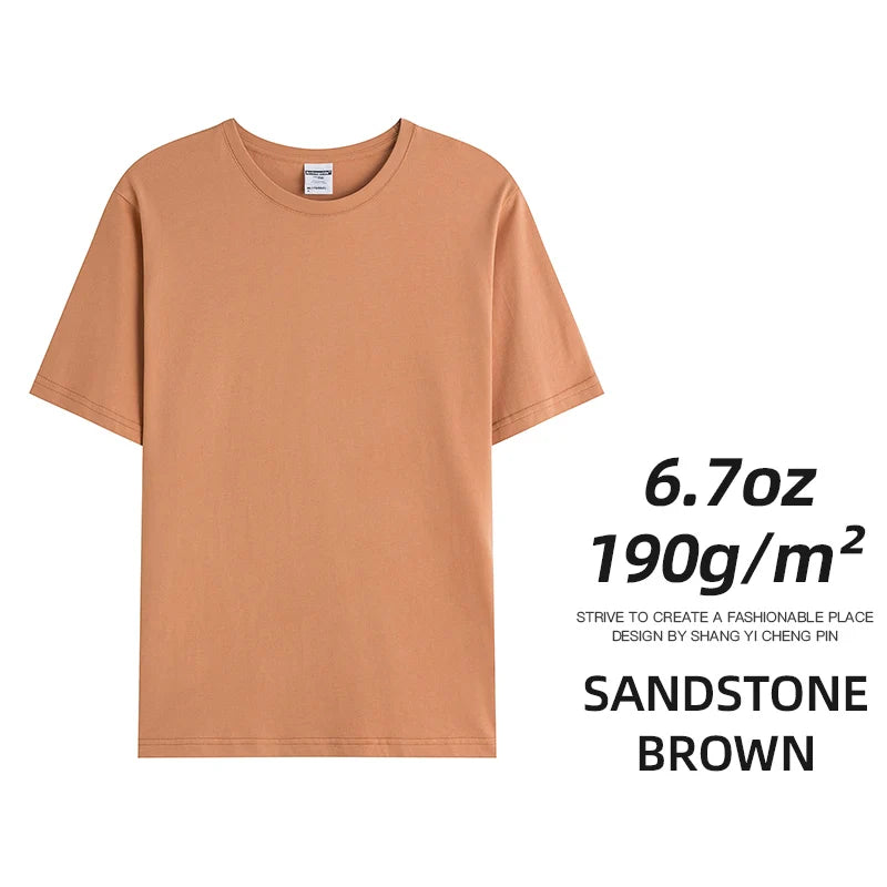 Custom Team Uniform T Shirts Premium 6.7oz 190Gsm Combed Cotton Unisex Tees For Teams