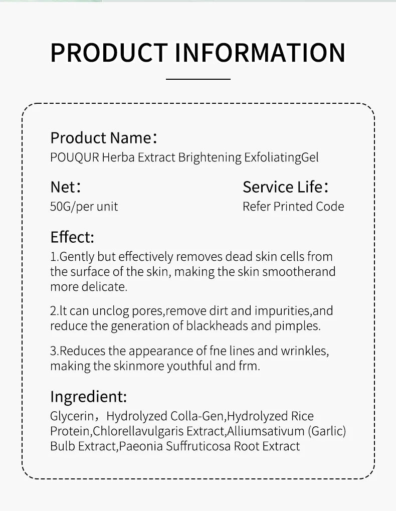 Herbal Exfoliating Gel Cream Moisturizer Face Body Scrub Gel Deep Cleansing Moisturizing Facial Exfoliator Peeling Face Scrub
