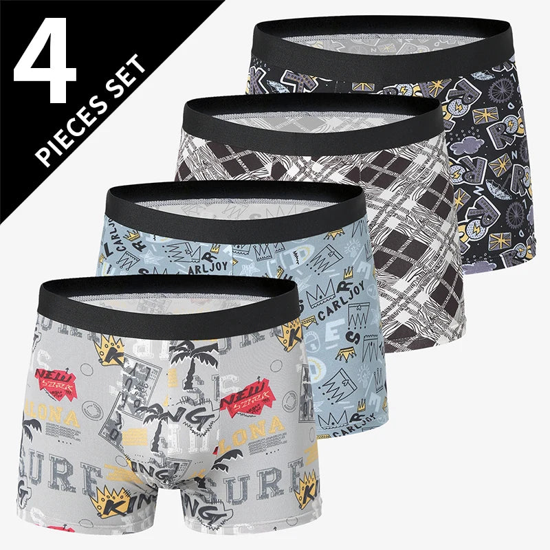 Men's Printed Swim Trunk Plus Size Comfort Waist European American Size For Big And Tall Men