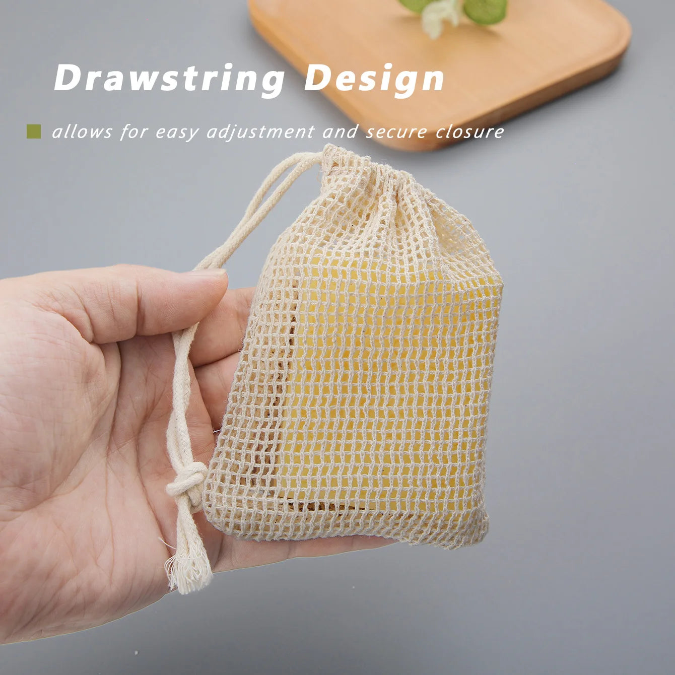 Natural Cotton Soap Saver Bag – 3-Pack Eco-Friendly Mesh Pouch for Lathering & Body Cleansing