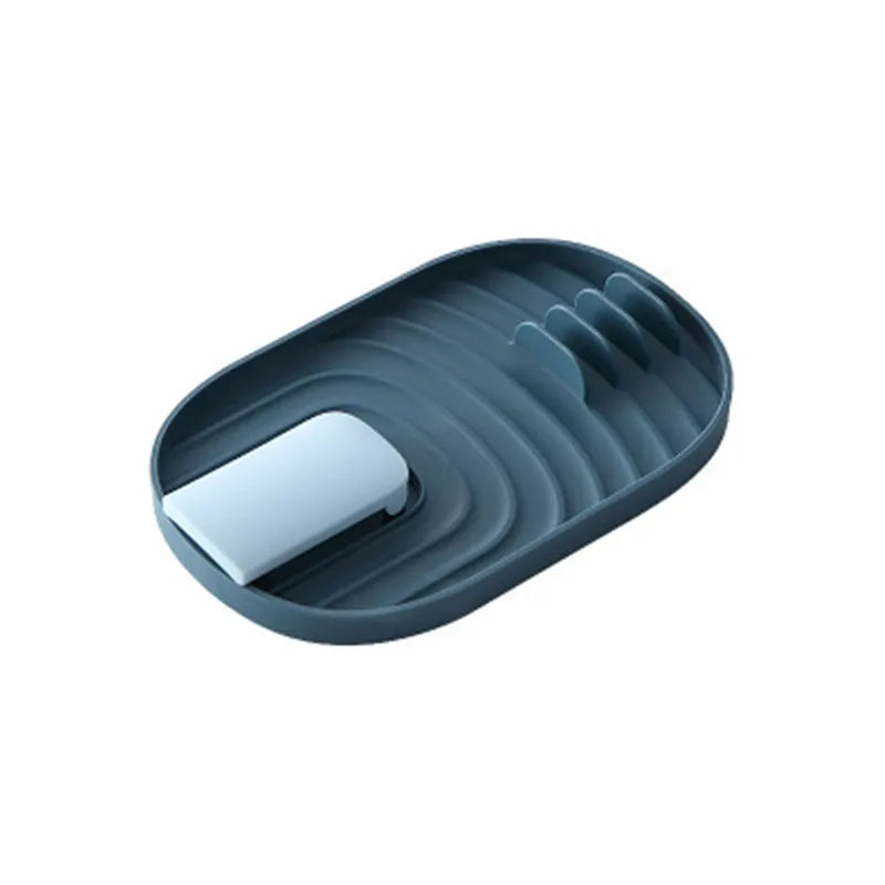 Organizador de cocina, soporte para tapas de ollas, estante para secar sartenes, soporte de encimera sin perforaciones para cucharas, accesorios para el hogar
