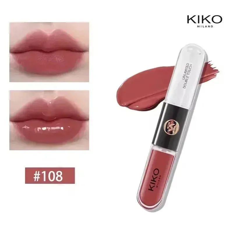 Kiko Double-Headed Lip Gloss - Long-Lasting Hydrating Lipstick