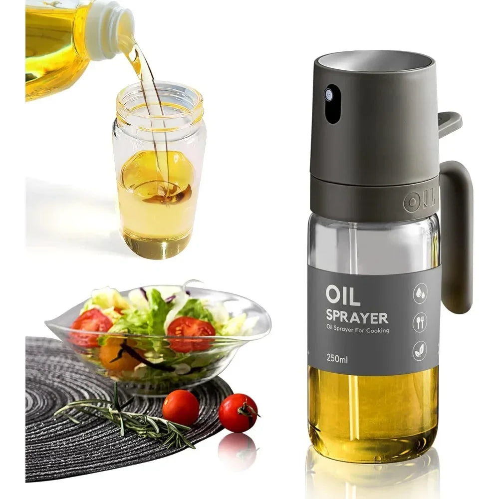 Pulverizador de aceite para cocina, pulverizador de aceite de vidrio de 250 ml, pulverizador de aceite de cocina, pulverizador de aceite de oliva, dispensador de aceite