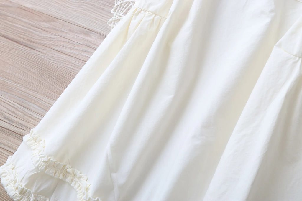 Embroidery Little Flower dresses for Girls clothes Summer Cotton Vest Dress Children's 2026 New