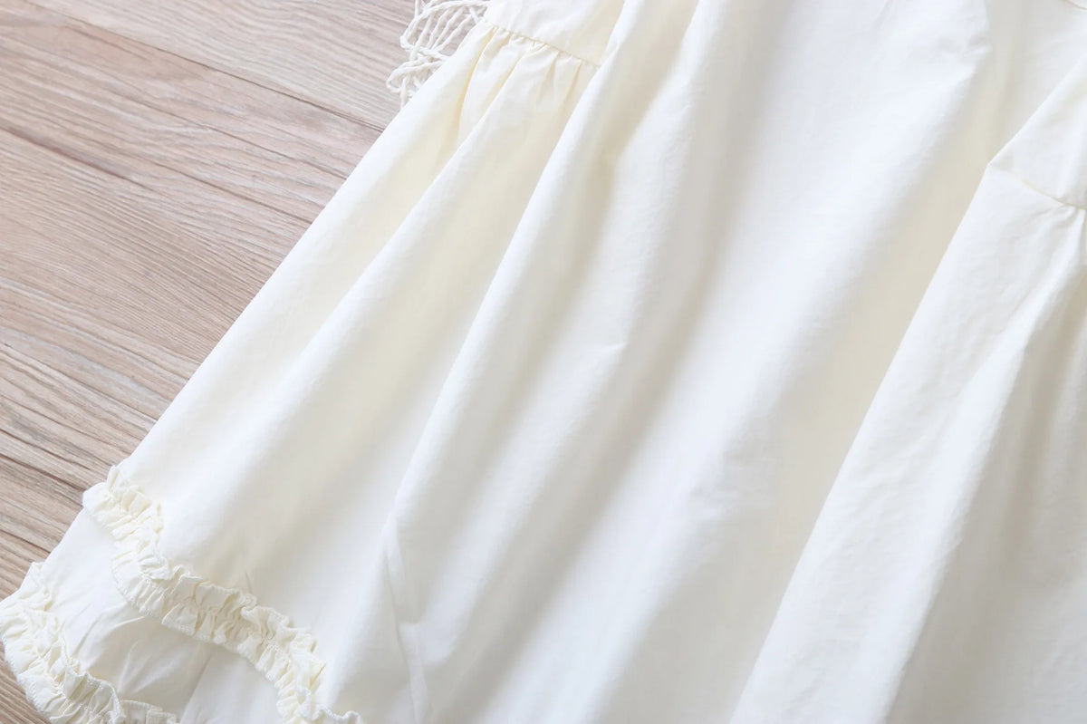 Embroidery Little Flower dresses for Girls clothes Summer Cotton Vest Dress Children's 2026 New
