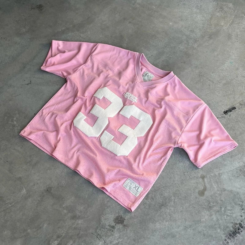 Y2K Retro Jersey Quick Dry Breathable Mesh T Shirt Men Women'S Street College Sports Wear Oversized Unisex Football Training Wear