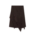 Women's Skirts Summer 2026 New Brown Ruffled Elastic Waist Skirts Women's Fashion Elegant Office Youth Summer Skirts Street