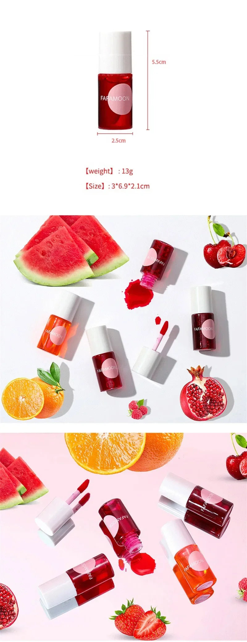 Mini Water Liquid Tint Moisturizing Lip Gloss Mirror Lip Glaze Long Lasting Waterproof Lipstick Rosered Lip Cheek Rouge Cosmetic
