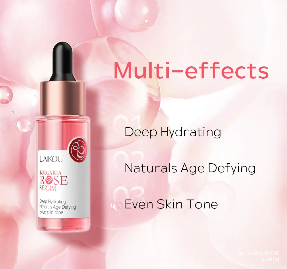 LAIKOU Bulgaria Rose Face Serum Facial Original Nourish Essense Brightening Rejuvenation Deep Moisturizing Serum Skin Care 30ml