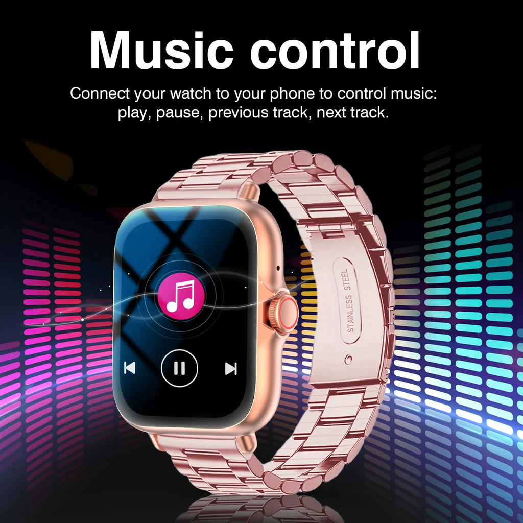 Smart Watch Compatible for iPhone & Android, Wireless Call, HD Touch Screen Fitness Tracker with Pedometer, Step Tracker, Music,Weather Display,Wireless Smartwatch for Men & Women