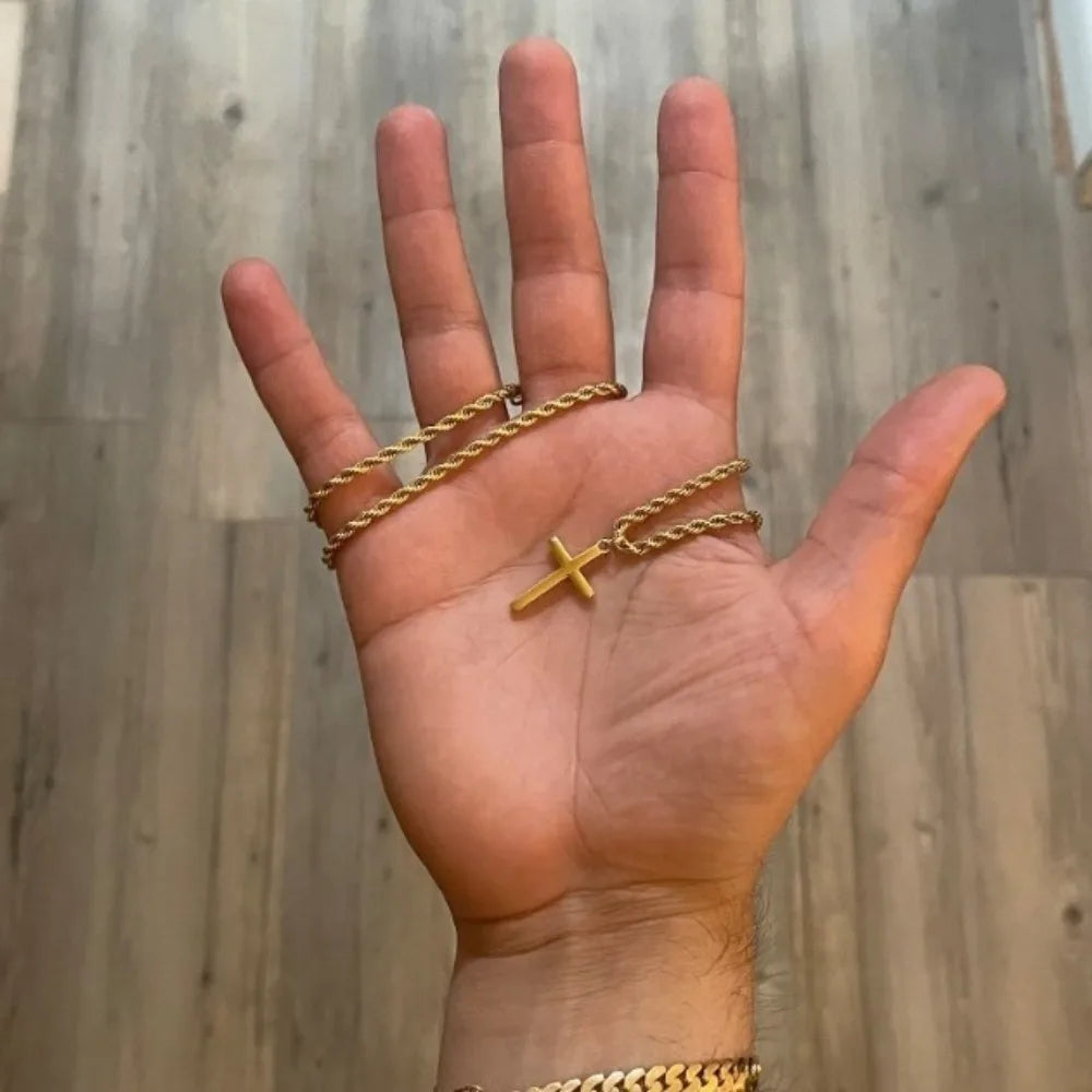 Men'S Cross Pendant Necklace Fashion Metal Pendant Accessory Jewelry
