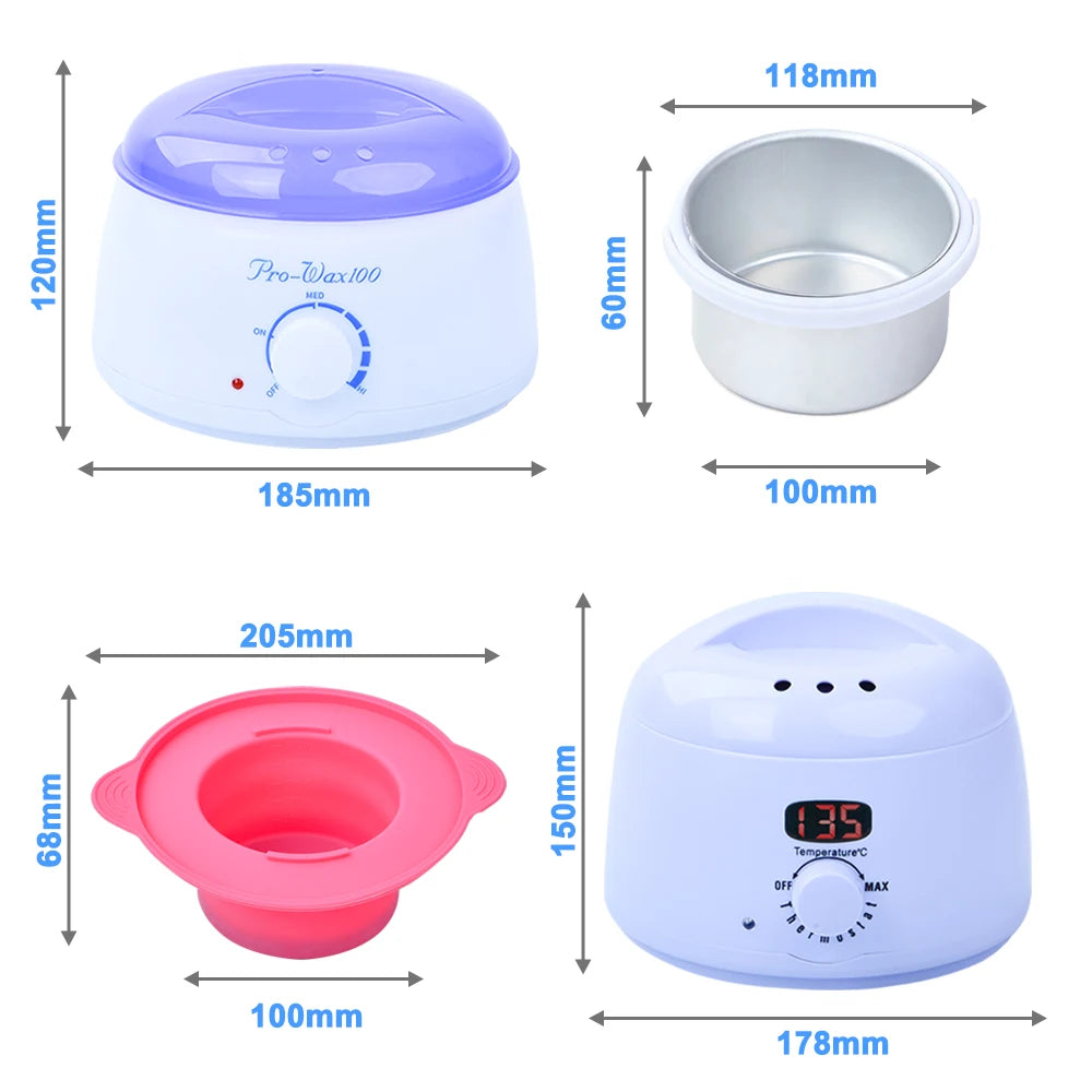 500ML Wax Heater with Wax Melting Pot Paraffin Heater Suitable for Full-Body Hair Removal for Men and Women USB Wax Warmer set