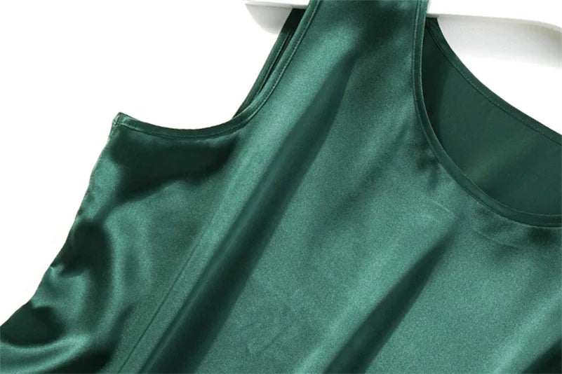 Elegant Fashion Satin Tank Tops Office Lady Blouse Shirts plus  Summer Slim Sleeveless Vest Women Simple O-neck Tops y2k clothes