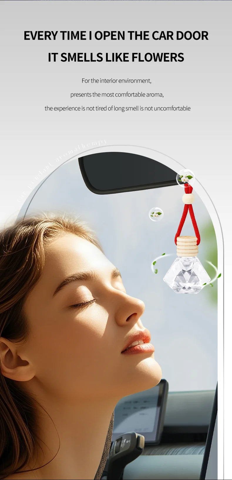 8ML Long Lasting Scent Glass Bottle Air Freshener Keep Charming and Fresh Hanging Car Interior Decoration Perfume Diffuser