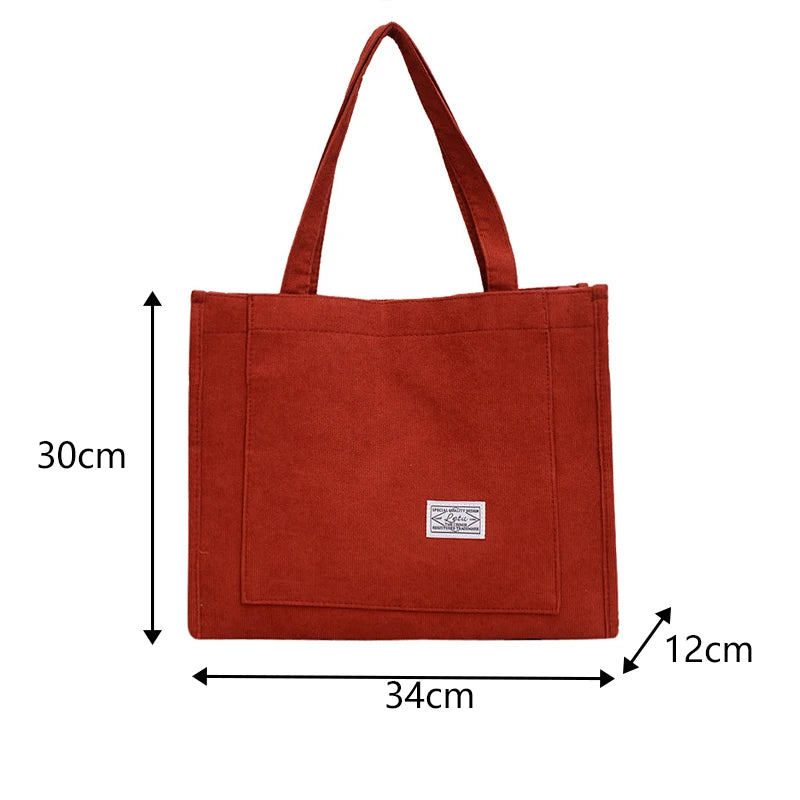 Corduroy Crossbody Tote Bag, Women's Square Crossbody Bag, Casual Tote Bag, Shoulder Bag, Travel Organiser Bag