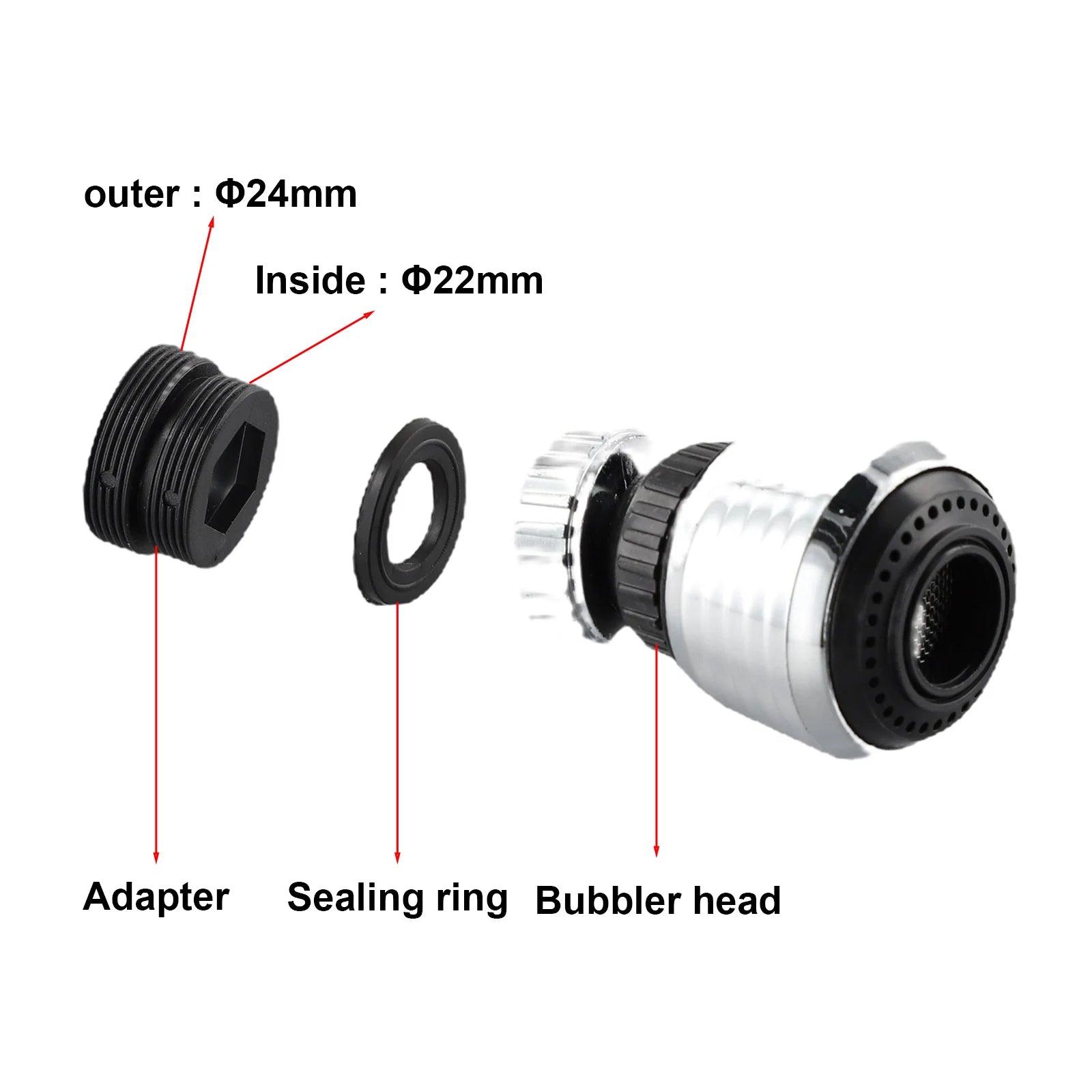 1pcs Faucet Nozzle 360 Degree Rotation Filter Extension Tube Shower Water Saving Tap Head Nozzle Universal Kitchen Accessories