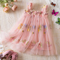 2026 All New Summer Tulle Toddler Girls Princess Dress 3D Butterfly Floral Embroidery Puff Skirt Girl's Party Gift Dress