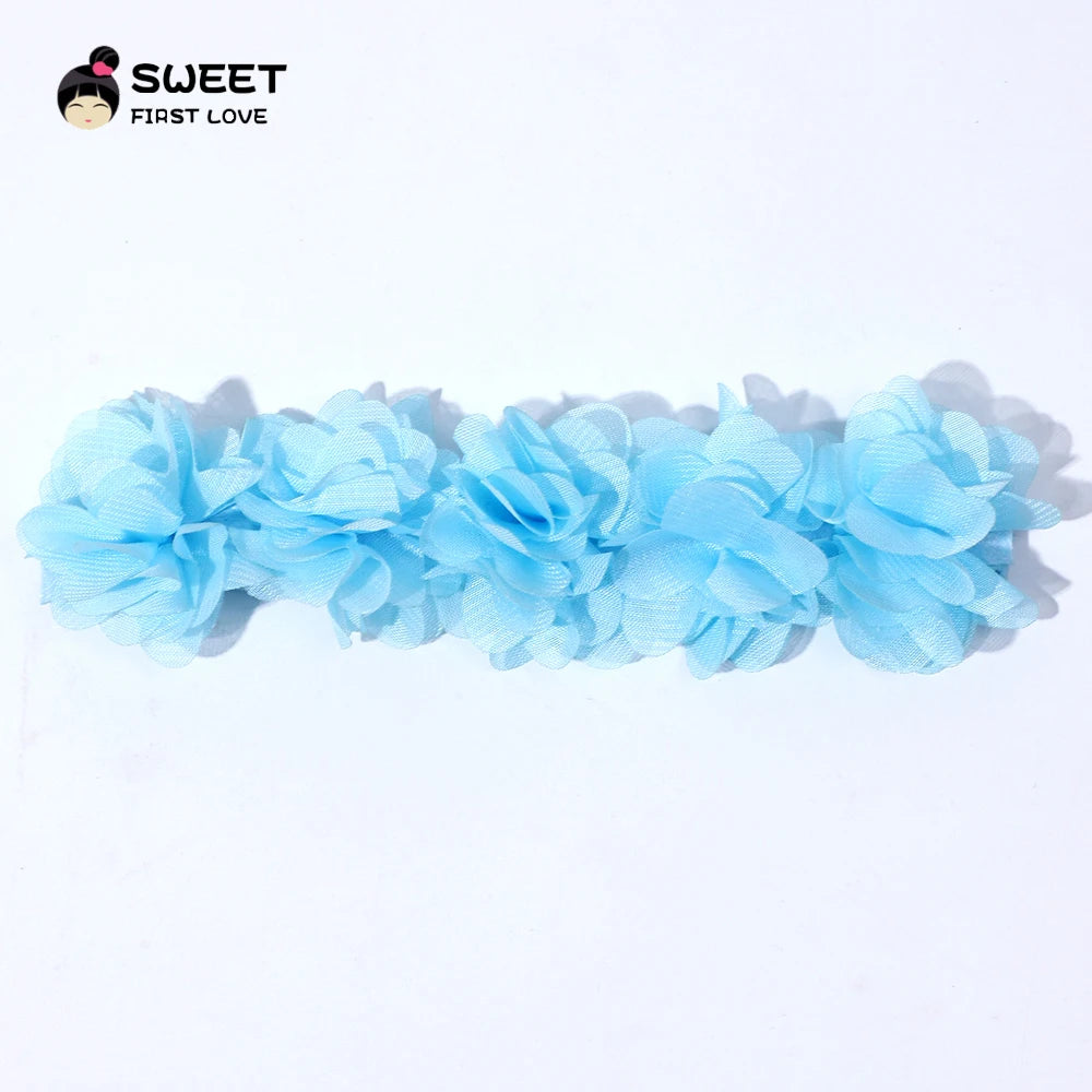 Pink Baby Flower Headband Pink Chiffon Hair Bands Handmade Diy Headwear Hair Accessories For Kids Children Newborn Toddler