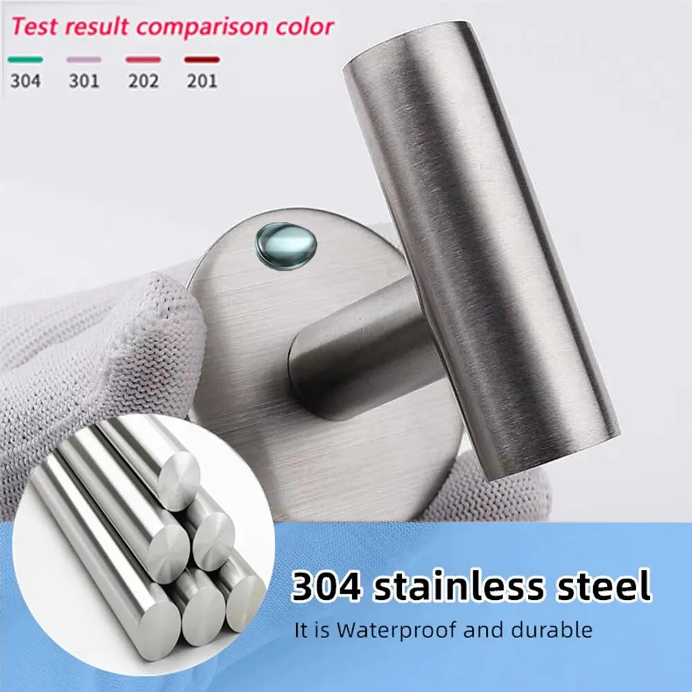 Ganchos Autoadhesivos de Acero Inoxidable Adhesivos de Pared Ganchos Colgantes Soporte para Abrigos Llaves Toallas Bolsos Sombreros Accesorios de Almacenamiento para el Hogar