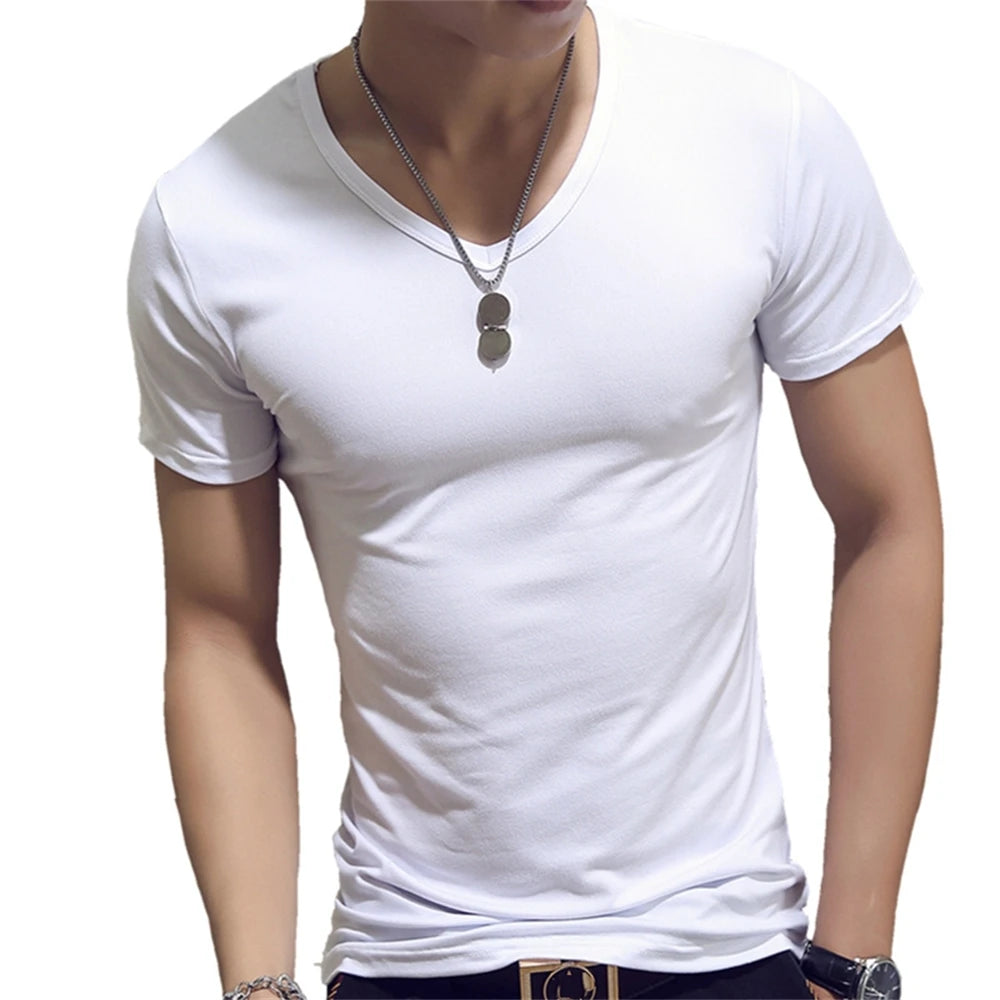 Mens Slim Fit T Shirt Short Sleeve 7 Color Streetwear Gym Tee For Men Breathable Moisture Wicking