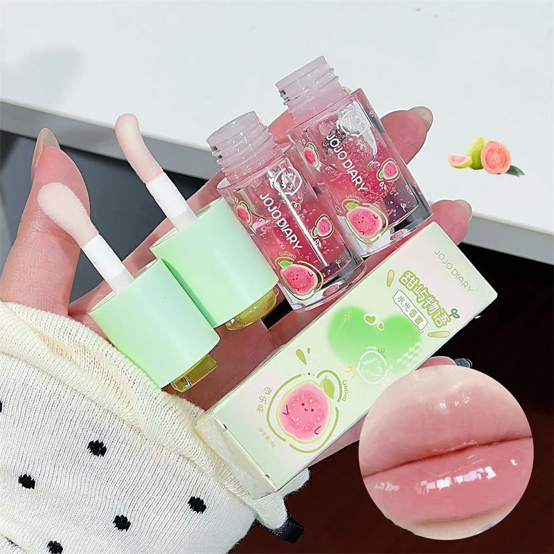 Guava Peach Lip Oil Plump Moisturizing Non-sticky Hydrating Lip Gloss Long-lasting Clear Liquid Lip Balm Make Up Korean Beauty