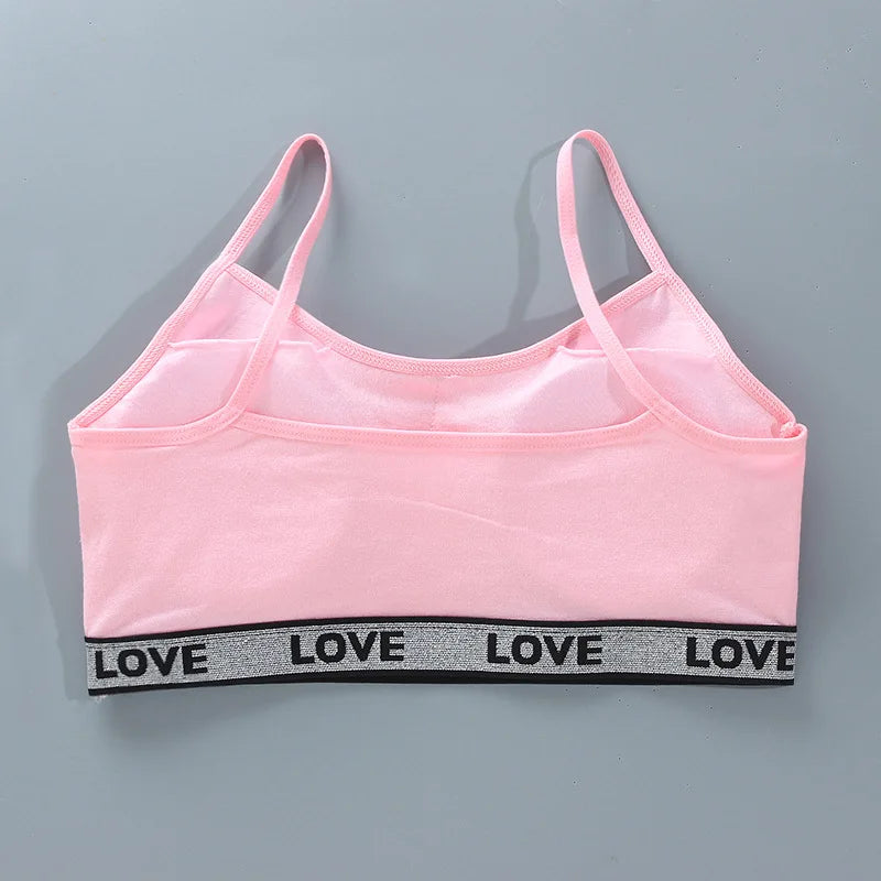 1/4PCS Children Innerwear Cotton Girls Bra Removable Sponge Cup Puberty Girls Training Bras Breathable Teenage Girl Brassiere 14