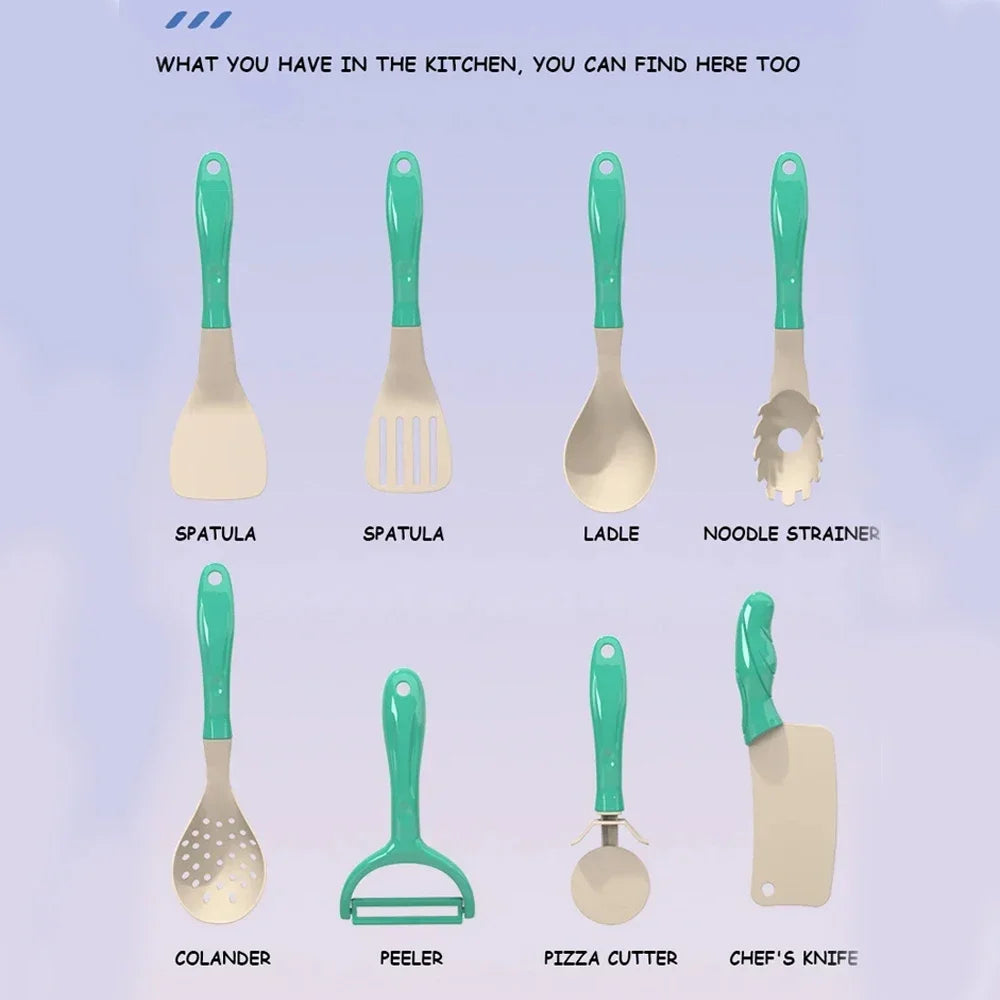 Juego de juguetes de cocina para niños de 92/69/59 piezas, kit de accesorios de cocina de juego con ollas de juego, comida de juguete de simulación, regalo para niñas y niños pequeños