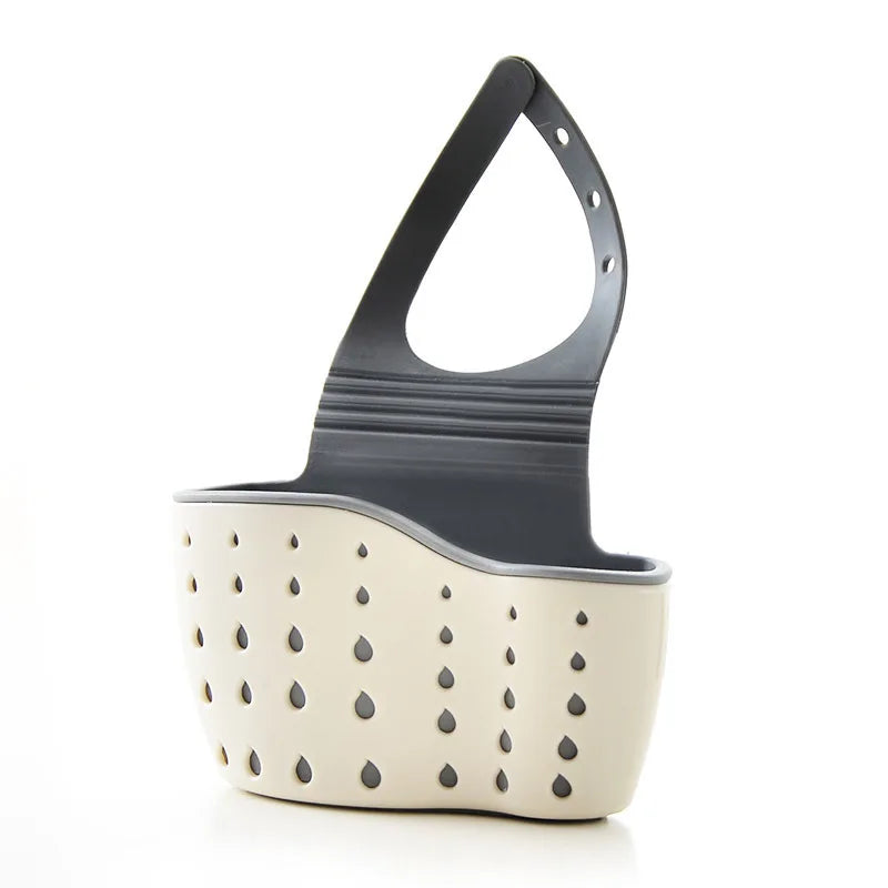 Cesta Colgante Escurridor para Fregadero Ajustable Accesorios de Cocina Bolsa de Goma para Fregadero Estante para Jabón Esponja Soporte para Grifo para Baño 1PC