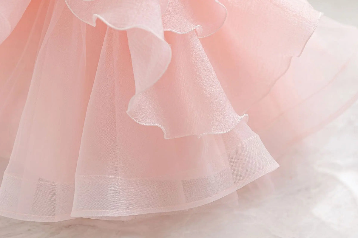 HETISO Girls Elegant Princess Dress Pleated Sequins Baby Birthday Holiday Ball Gown For Party Wedding 1-6 Years