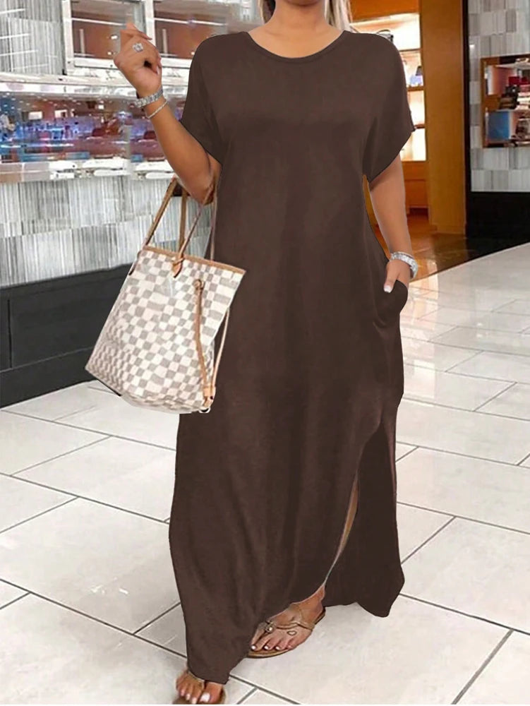 Plus Size Talla Grande Summer Long Dresses 2025 Casual Beach Maxi Loose Women's Dresses Comfortable Evening Gowns
