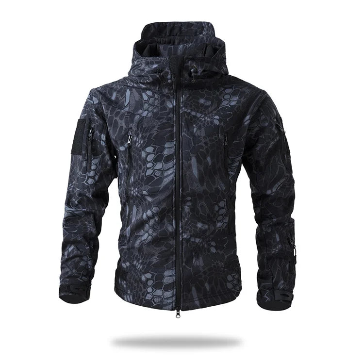 Lurker Shark Skin Soft Shell Tactical Jacket Men Waterproof Fleece Hooded Coat Hunt Clothes Autumn New Outdoor Camouflage Jacket