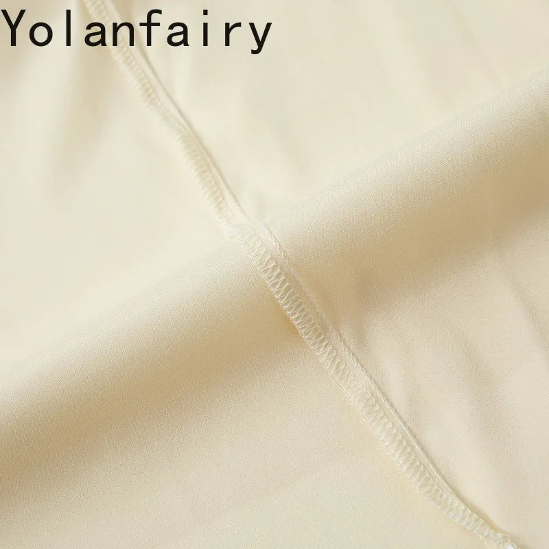 YOLANFAIRY 93% Real Mulberry Silk Pajamas for Woman 2026 Spring Summer High-end Sets Woman 2 Piece Short Sleeve Pijamas De Mujer