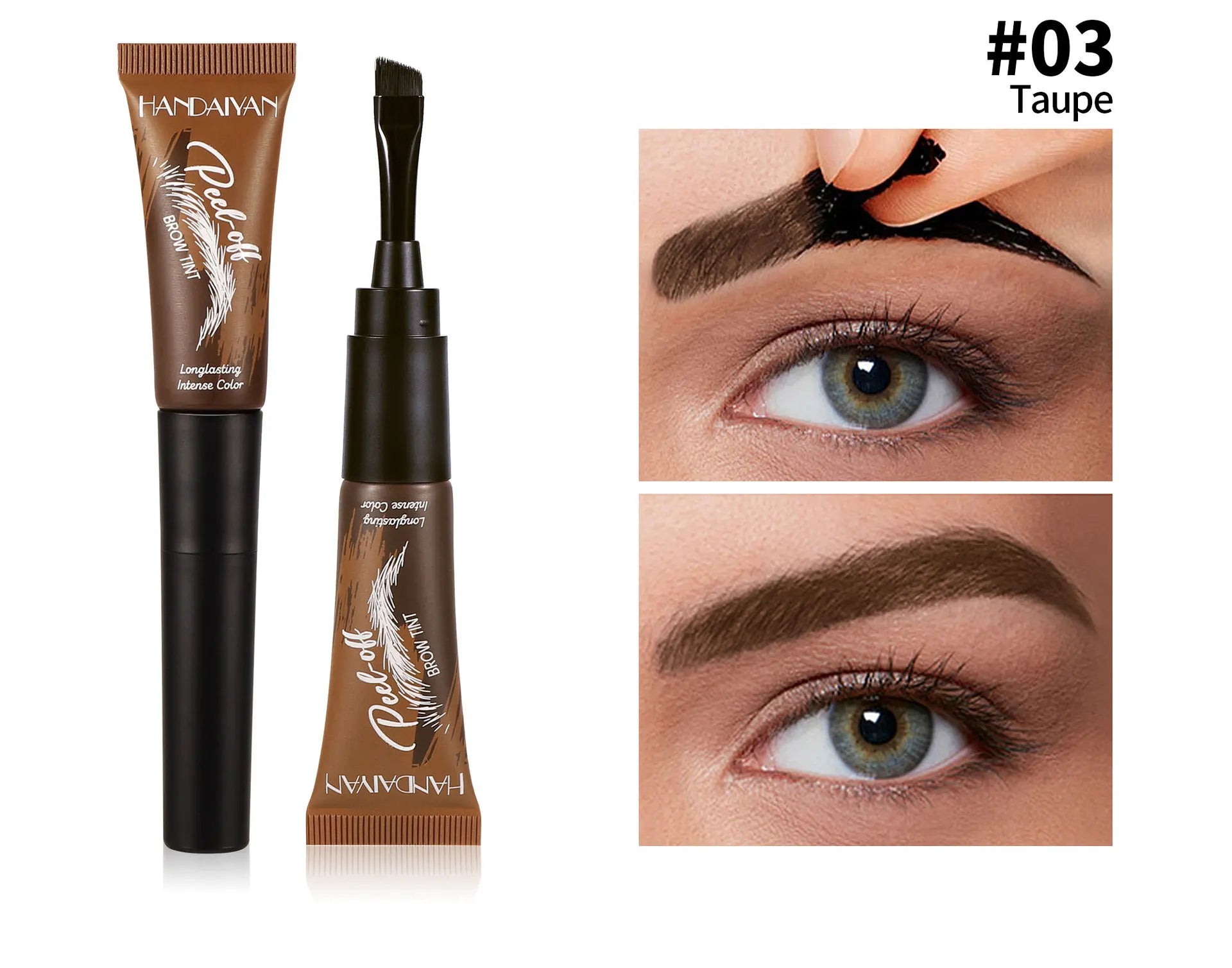 Eyebrow Tattoo Tint Semi Permanent Brow Tint Long-lasting Waterproof Natural Brown Liquid Eye Enhancers Brow Tattoo with Brush