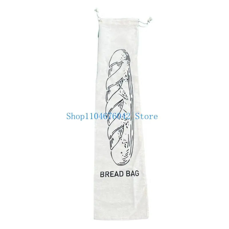 652F Bolsas de Lino Prácticas con Cordón para Pan Envasado Sostenible y Transpirable Perfectas para Pan, Frutas y Aperitivos