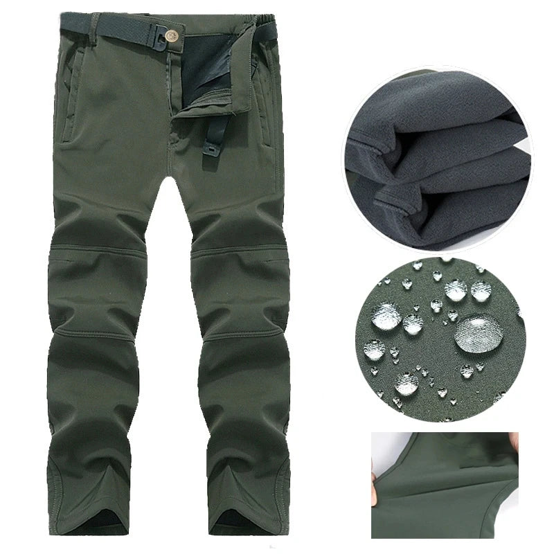 Men's Tactical Soft Shell Fleece Hiking Jacket - Hooded Windbreaker