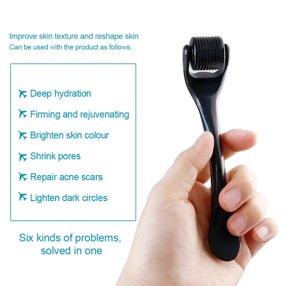 0.2/0.25/0.3mm 540 Microneedles Derma Roller for Hair Beard Grow Facial Skin Care Cosmetic Beauty Instrument for Women and Man