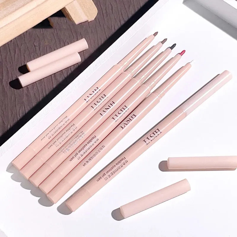 Matte Red Brown Eyeliner Gel Pen Ultra-thin Long Lasting Quick Dry Smooth Colorful Eye Shadow Lying Silkworm Pen Makeup Cosmetic