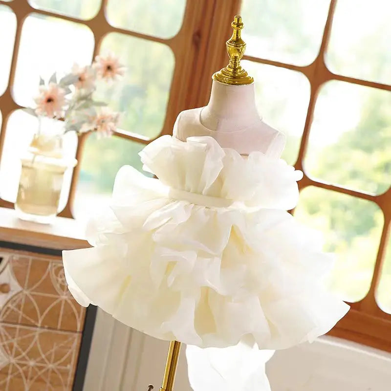 Dreamy Vow J731 Stylish White Black Baby Girl Dress for Kids 1st Toddler Birthday Holiday Party Princess Knee Length Ball Gown