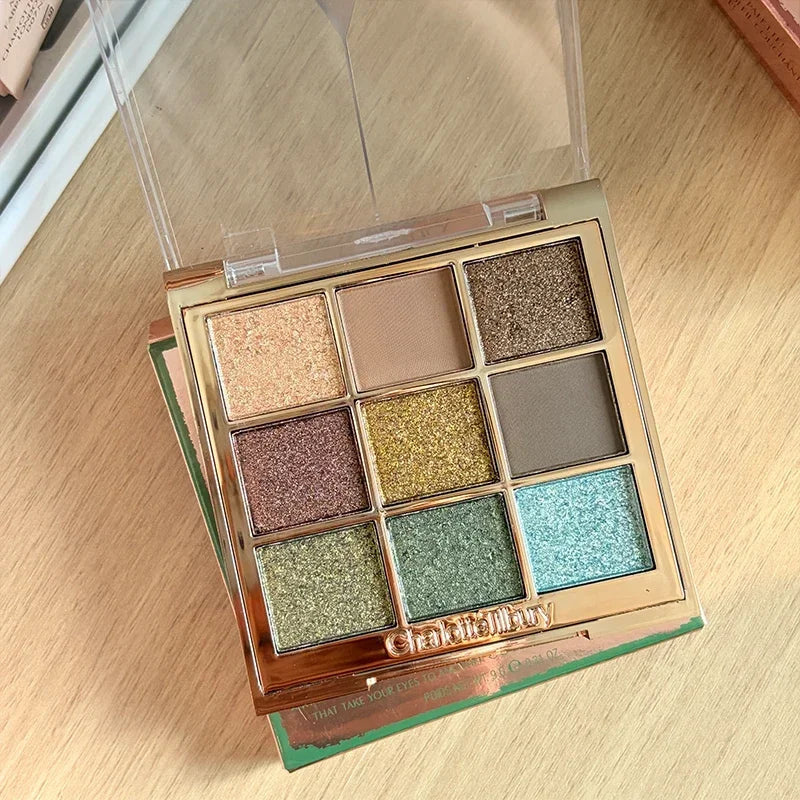 CT Nine Colors Eye Shadow Natural Base Makeup Plate of Multi-purpose High Light Eye Shadow Eye Details Cool Lip Gloss Makeup Set