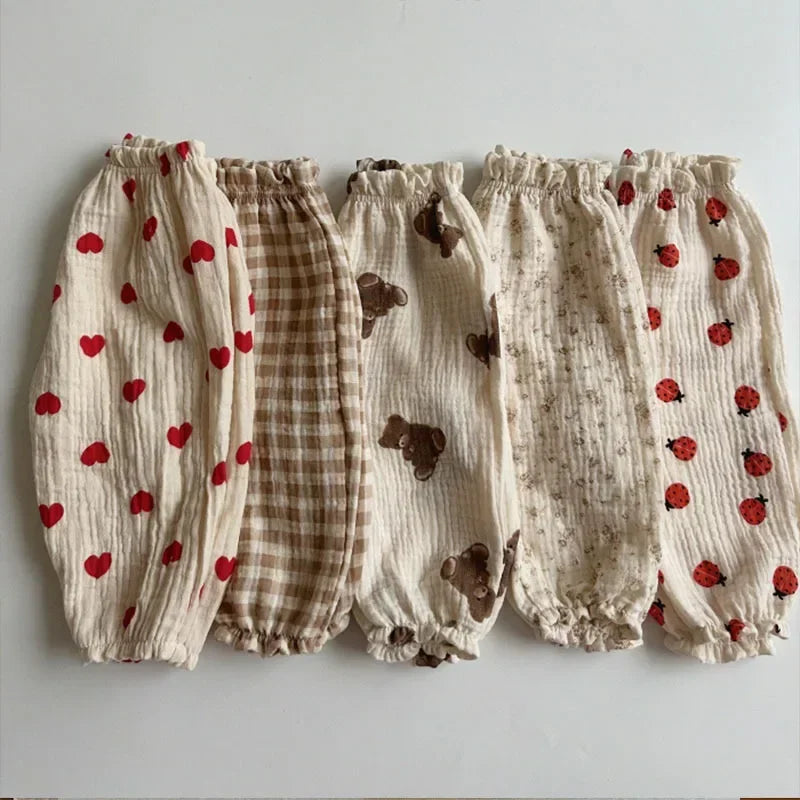 Baby Cotton Print Pants – Soft Muslin, Unisex, Ages 0-3Y