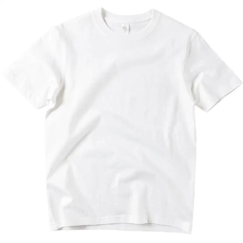 Heavyweight Pure Cotton White Basic Style T-Shirt Loose Short Sleeve Unisex Summer Fashionable Color T-Shirt