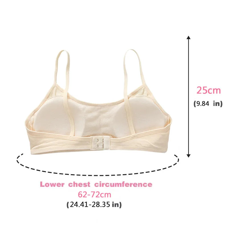 1PC New Teenage Girls Small Bras Back Buckle Young Children Underwears Student Girls Solid Kids Sports Training Bra Padded Vests