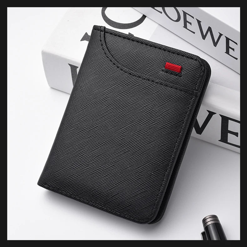 Men's Wallet Vertical Multi Card Small Wallet Driver's License Youth Mini Student Change Bag Card Bag