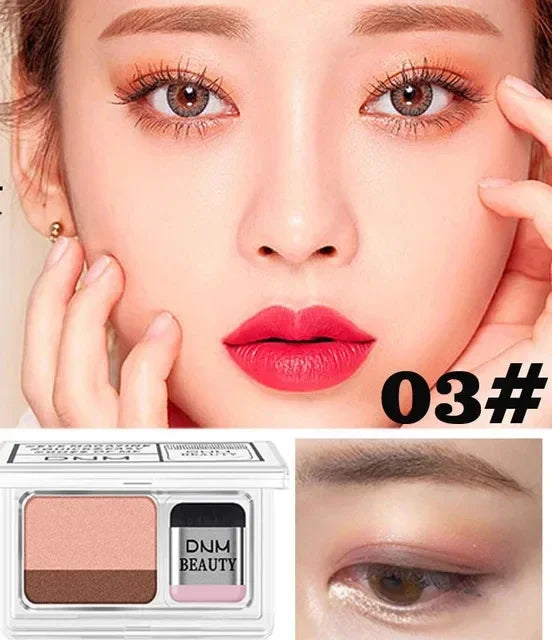 Two-Color Matte Eye Shadow Double Small Box Lazy Eye Shadow Easy To Carry Eyeshadow Tray Professional Women'S'S Cosmetics